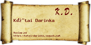 Kátai Darinka névjegykártya